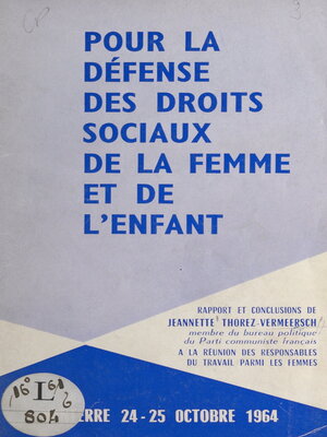 cover image of Pour la défense des droits sociaux de la femme et de l'enfant